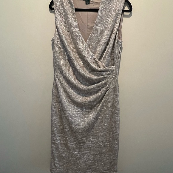Lauren Ralph Lauren Silver Cocktail Dress - Picture 1 of 4